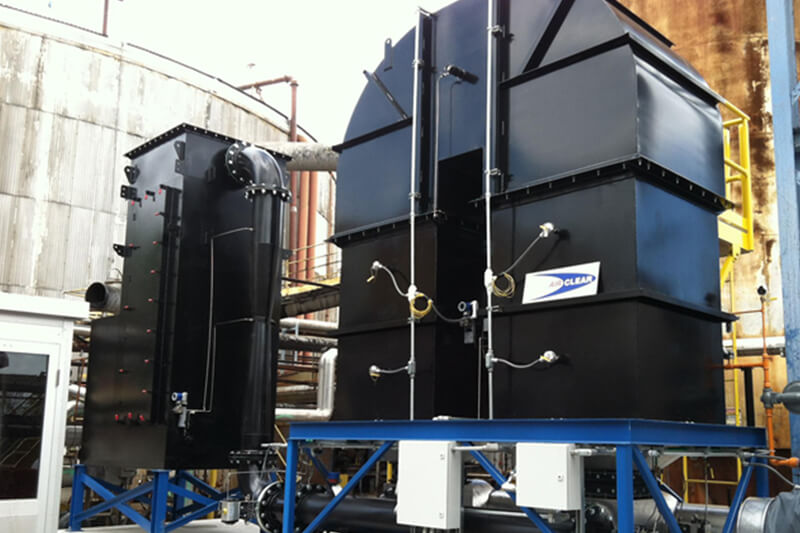 2,500 SCFM Regenerative Thermal Oxidizer (RTO) With Coalescing Fiberbed Filter Mist Collector System